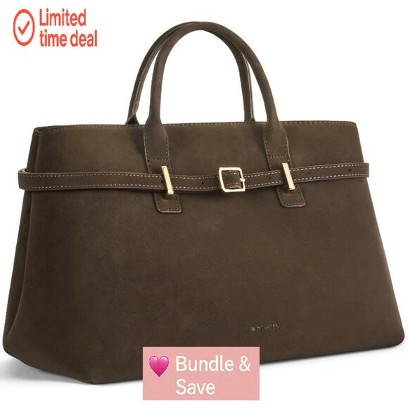 Vegan Leather Tote Satchel Bag with Adjustable Strap Top Handle